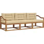 vidaXL Outdoor-Sofagarnitur 3 stk. Natur und Beige