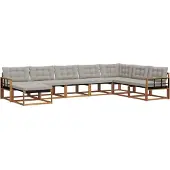 vidaXL Outdoor-Sofagarnitur 8 stk. Natürlich und Hellgrau