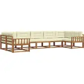 vidaXL Outdoor-Sofagarnitur 7 stk. Natur und Creme