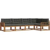 vidaXL Outdoor-Sofagarnitur 5 stk. Natur und Anthrazit