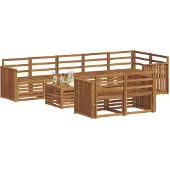 vidaXL Sofagarnituren 9 pcs Natur Massivholz Akazie