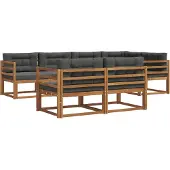 vidaXL Outdoor-Sofagarnitur 8 stk. Natur und Anthrazit