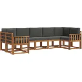 vidaXL Outdoor-Sofagarnitur 7 stk. Natur und Anthrazit