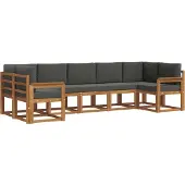 vidaXL Outdoor-Sofagarnitur 7 stk. Natur und Anthrazit