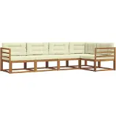 vidaXL Outdoor-Sofagarnitur 5 Stk. Natur und Creme