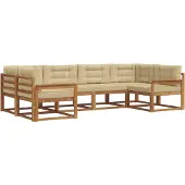vidaXL Outdoor-Sofagarnitur mit Kissen 6 pcs Natur und Beige