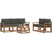 vidaXL Outdoor-Sofagarnitur 6 stk. Natur und Anthrazit