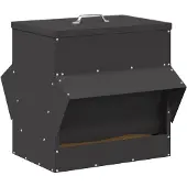 vidaXL Hühnerfütterer Schwarz 40,5 x 45 x 41 cm 20 kg