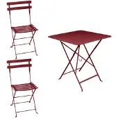 Fermob Bistro Balkonmöbel-Set 3tlg. Stahl/Klappbar 71x71cm Tisch