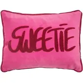 PAD Dekokissen "LETTERS", pink, schriftzug, B:40cm L:30cm, Obermaterial: 100% Polyester, Dekokissen_Sitzkissen_Kissenhüllen, Dekokissen, farbige Keder, mit Schriftzug, verschiedene Größen