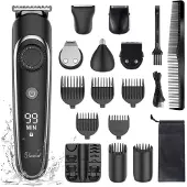 Hatteker Surker Multifunktions-Elektrorasierer, 4-in-1-Bartschneider, wasserdicht, Digitalanzeige, USB-Akku