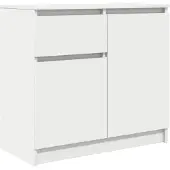 vidaXL Sideboard mit Schublade Weiß 71x35x65 cm Holzwerkstoff