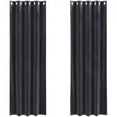 vidaXL Verdunkelungsvorhänge 2 pcs Dunkelgrau 140 x 245 cm Samt