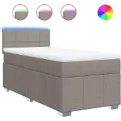 Syfax Boxspringbett mit Matratze Taupe 100x200 cm Stoff