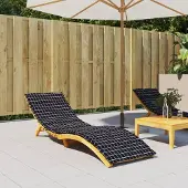 vidaXL Praktischen Sonnenliegen-Auflage Schwarz Karomuster Oxford-Gewebe |Gartenmöbelauflagen 7045592