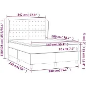vidaXL Boxspringbett mit Matratze Dunkelblau 140x200 cm Samt