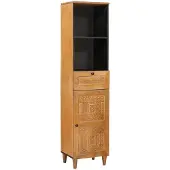 vidaXL Badezimmerschrank Hellbraun 38 x 33 x 160 cm Holzwerkstoff