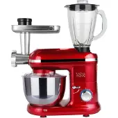 Kitchen Move Dallas RPO KÃ1/4chenmaschine, Edelstahlgehäuse, 1500 Watt, 5,5 l Behälter, Standmixeraufsatz, Fleischwolfaufsatz, 7 Geschwindigkeiten