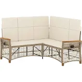 vidaXL Garten Liegesofa Set Beige und Cremeweiß 164 x 164 x 112 cm