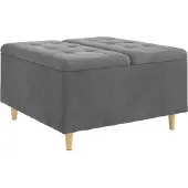 vidaXL Aufbewahrungsottomane Dunkelgrau 80 x 80 x 45 cm Samt