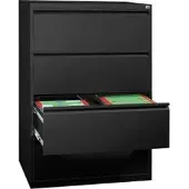 Gürkan Hängeregistraturschrank 4 Schübe 2-bahnig schwarz, 76x132x62 cm