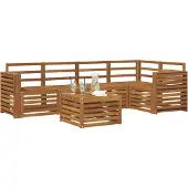 vidaXL Outdoor-Sofagarnitur 6 stk. Natur Polyester