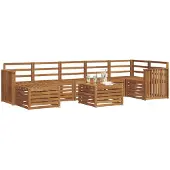 vidaXL Outdoor-Sofagarnitur 8 stk. Natur