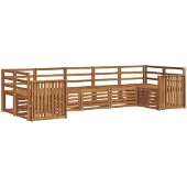 vidaXL Outdoor-Sofagarnitur 7 Stk. Natur