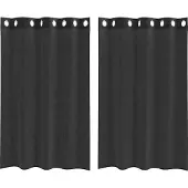 vidaXL Voile Vorhänge mit Ösen 2 Stk. Schwarz 140x175 cm