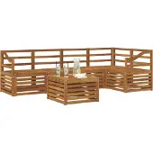 vidaXL Outdoor-Sofagarnitur 6 stk. Natur Polyester