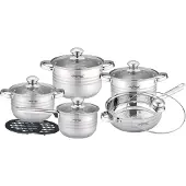 Cheffinger Edelstahl Topfset 12 teilig für alle Herdarten Neu