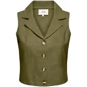 JDY Anzugweste "JDYMILAN LINEN S/L WAISTCOAT TLR" mit Leinen