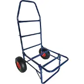 Relaxdays Transportwagen, klappbarer Rollwagen, HBT: 102x50x37 cm, luftbereift, bis 80 kg, Lastenwagen, Stahl, blau