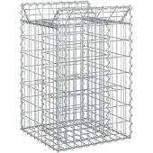 vidaXL Gabionen-Hochbeet 50 x 50 x 80 cm Verzinkter Stahl Silber