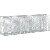 vidaXL Gabionen Hochbeet 2 pcs Silber 250 x 50 x 80 cm