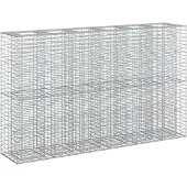 vidaXL Gabionen Hochbeet 3 Stk. 250 x 50 x 150 cm Verzinkter Stahl