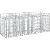 vidaXL Gabionen-Hochbeet 150 x 50 x 60 cm Verzinkter Stahl Silber