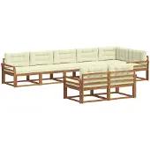 vidaXL Outdoor-Sofagarnitur 8 Stk. Natur und Creme