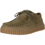 Clarks Schnürschuh Torhill mit gerippter Laufsohle 3227 Olive Suede 41