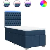 Syfax Boxspringbett mit Matratze Blau 100x200 cm Stoff