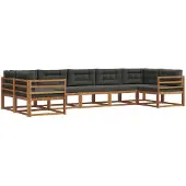 vidaXL Outdoor-Sofagarnitur 7 stk. Natur und Anthrazit