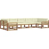 vidaXL Outdoor-Sofagarnitur 7 stk. Natur und Creme