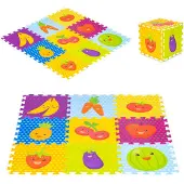 Northix Schaumstoffmatte für Kinder Obstpuzzle 9 Elemente 86x86cm IPLAY