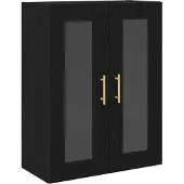 vidaXL Highboard 2 pcs Schwarz Eichen-Optik 69,5 x 34 x 180 cm