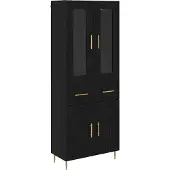 vidaXL Highboard 2 stk. Schwarz Eichen-Optik 69,5 x 34 x 180 cm