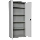 Simon Rack Aktenschrank, Mehrzweckschrank, Stahl-Aufbewahrungsschrank, 4 Ebenen, Doppeltüren, Schloss - Simonlocker