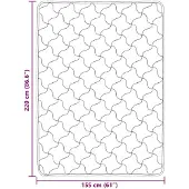 vidaXL Ganzjahresbettdecke Gepolstert Schwarz 155 x 220 cm