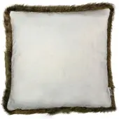 Lazis Kissenhuelle Nauders uni 50x50 cm braun - Digitalprint mit Fellrand