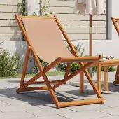 vidaXL Schlichtes Strandstuhl Klappbar Taupe Massivholz Eukalyptus und Stoff Campingstühle DE3294