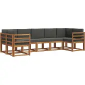 vidaXL Outdoor-Sofagarnitur 7 stk. Natur und Anthrazit